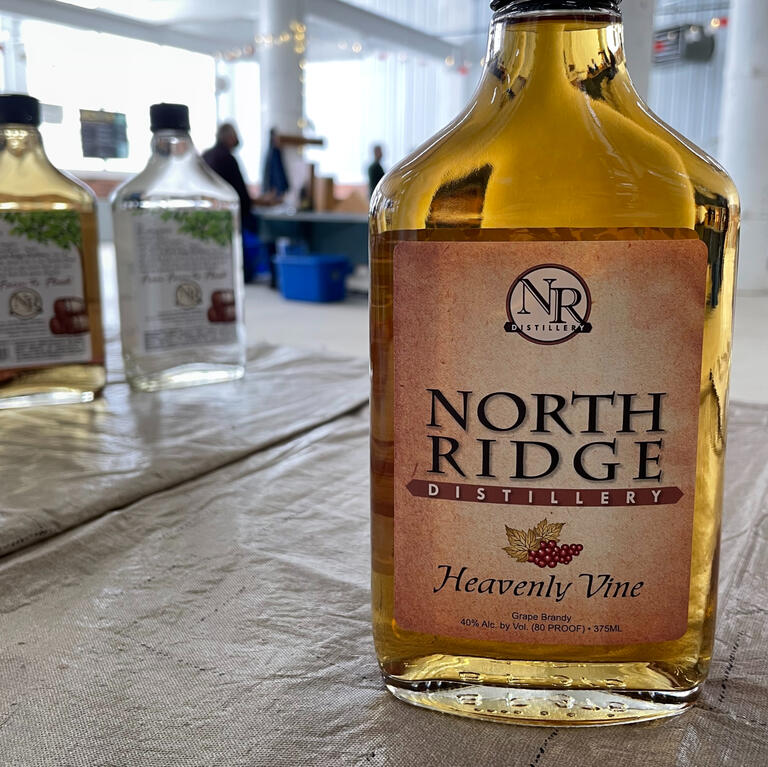 Heavenly Vine a specialty brandy made by North Ridge Distillery in Medina, NY.