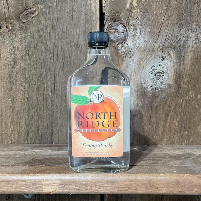Feeling Peachy a specialty brandy made by North Ridge Distillery in Medina, NY.